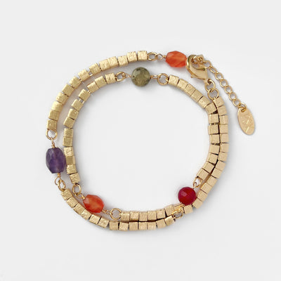 Pulsera Oro Mostacilla Doble