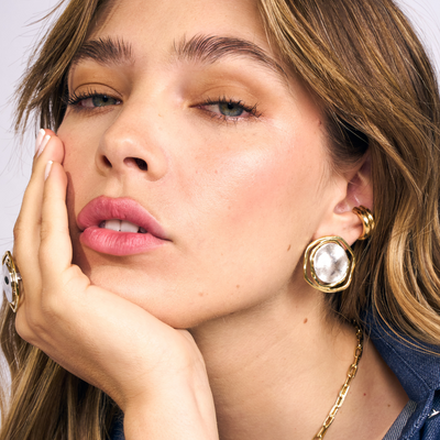 Aros Fiore Oro Y Platino