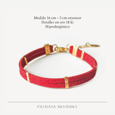 Pulsera Zoe Gamuza Granate