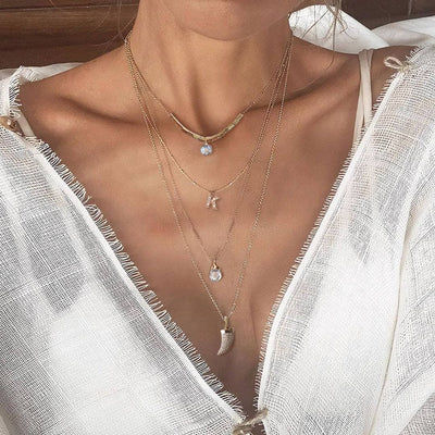 Collar Oro Simone Aguamarina