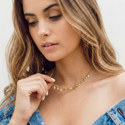 Collar Oro Circón Gota