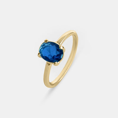 Anillo Oro Gracia Topacio Azul