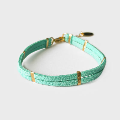 Pulsera Zoe gamuza turqueza