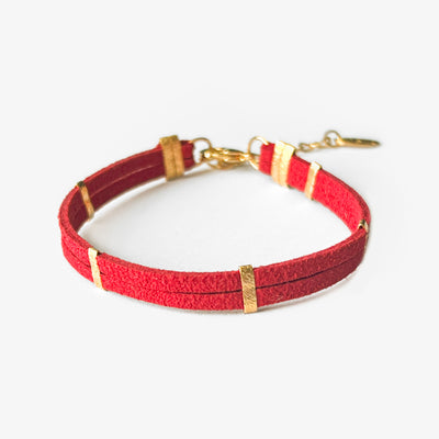 Pulsera zoe gamuza granate