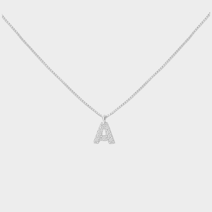 Collar Platino Letra A
