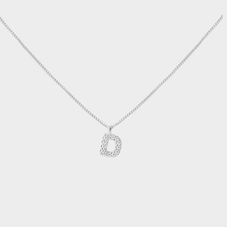 Collar Platino Letra D