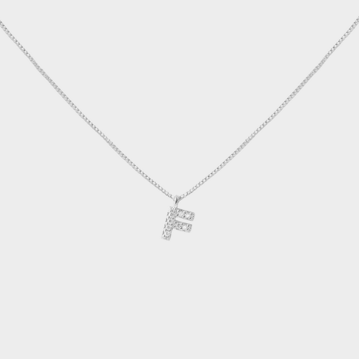 Collar Platino Letra F