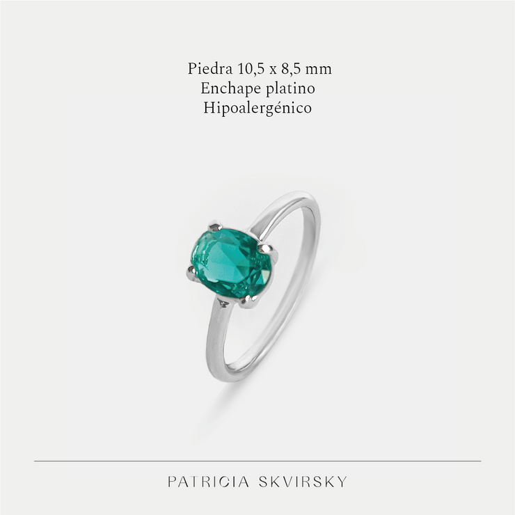 Anillo Platino Gracia Esmeralda