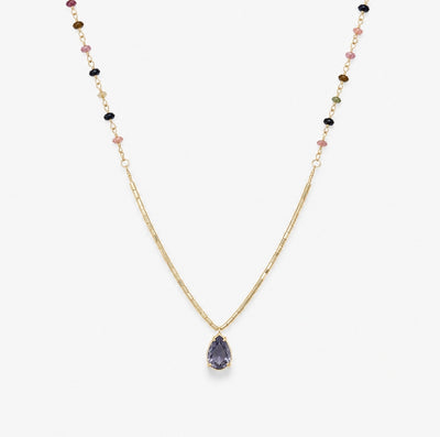Collar Pelusa Turmalina Oro