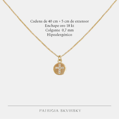 Collar Oro Cruz Circón