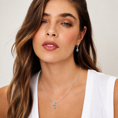 Collar Platino Isabella Agua