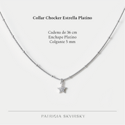 Collar Platino Chocker Estrella