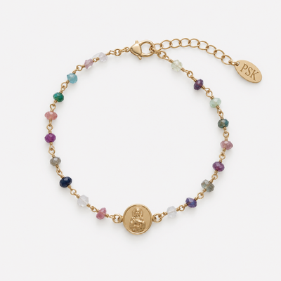 Pulsera Oro Manuela Escapulario Turmalina