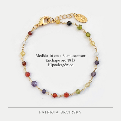 Pulsera Oro Luzmi Colorida Naranja