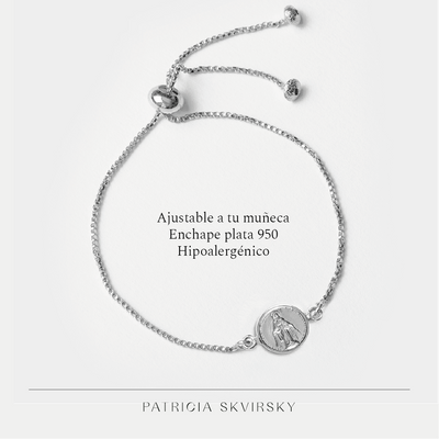 Pulsera Plata Catalina Virgen Rayos