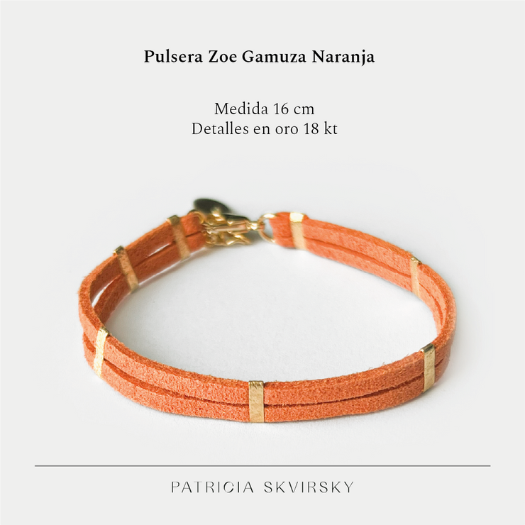 Pulsera zoe gamuza naranja