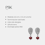 Aro Plata Amber Granate