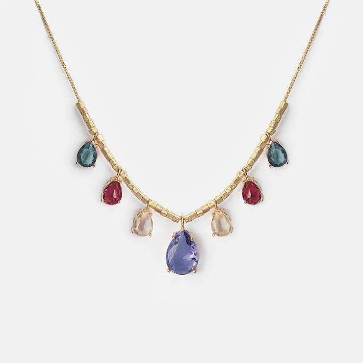 Collar Oro Gracia Granate