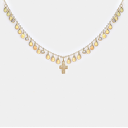 Collar Oro Cruz Circón Gota