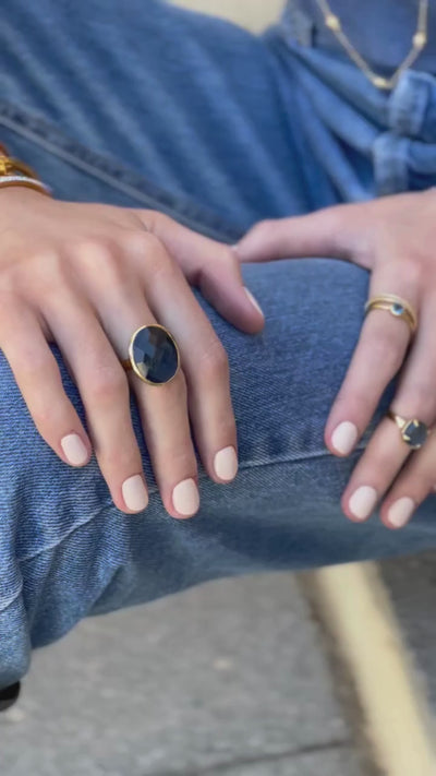 Anillo Oro Jaipur Topacio