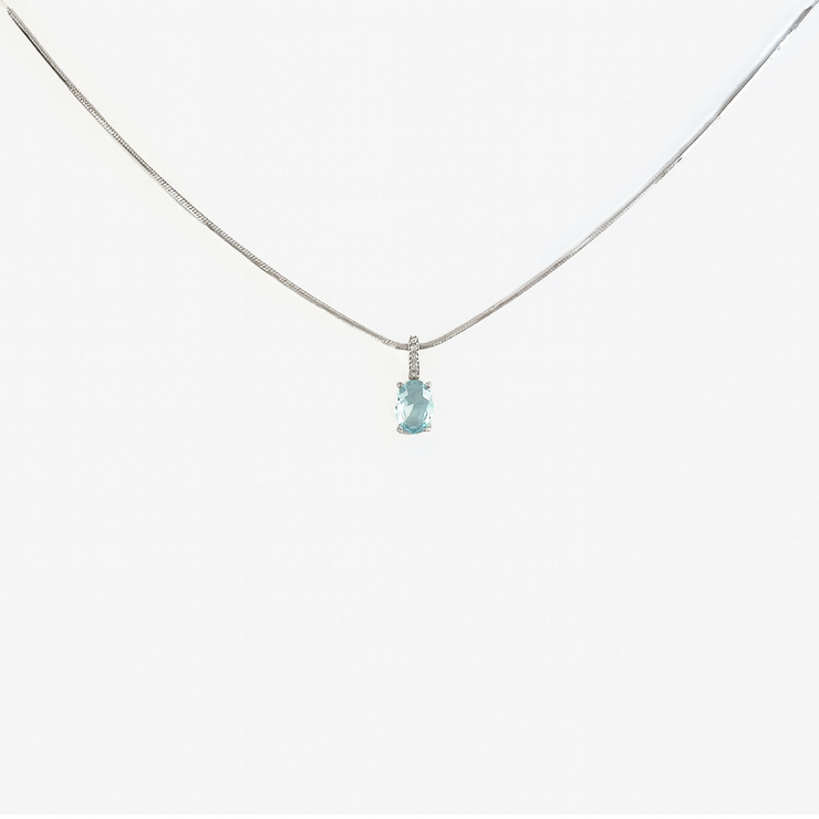 Collar Platino Isabella Agua