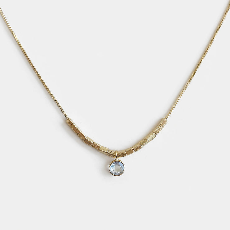 Collar Oro Simone Aguamarina