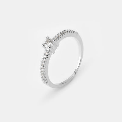 Anillo Platino Solitario Blue Circón