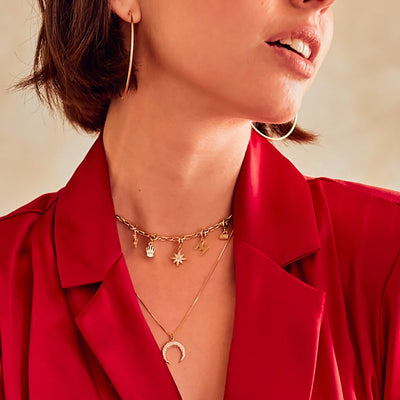 Collar Oro Luna Circon