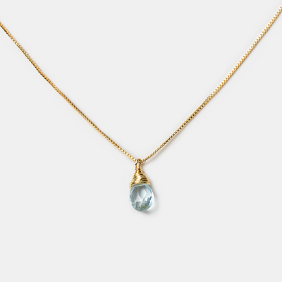 Collar Oro Piedra India Aguamarina